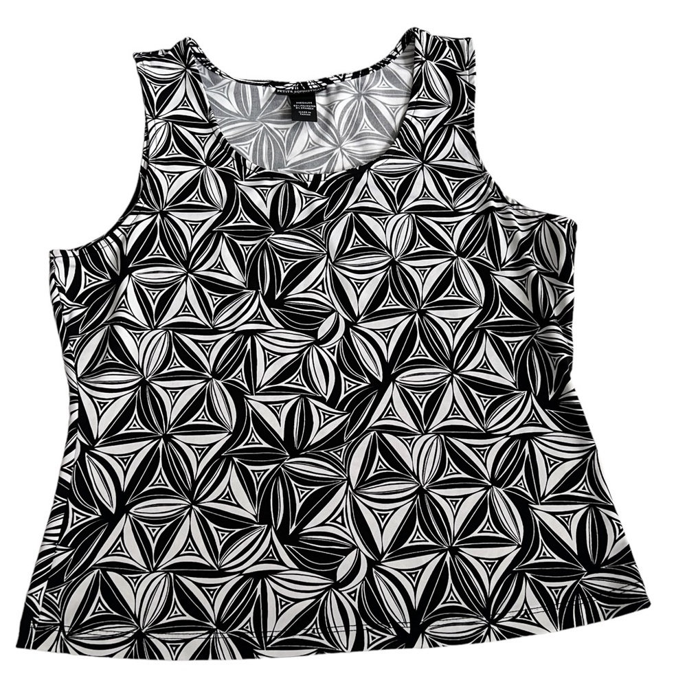 Petite Sophisticate - Womens Black & White Tank Sz. MD
